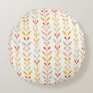 Muted Fall Stripes Round Cushion