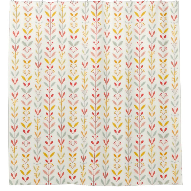 Muted Fall Stripes Shower Curtain (Front)