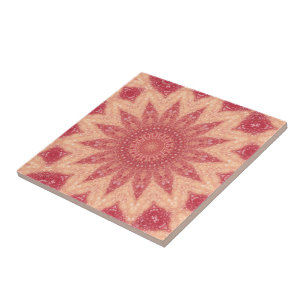 Muted Floral Boho Magic Ceramic Tile