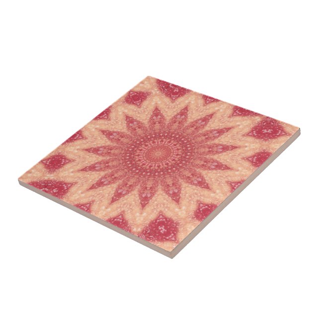 Muted Floral Boho Magic Ceramic Tile (Side)