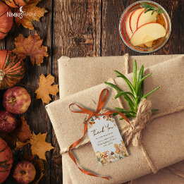 Muted Floral Light Beige Thanksgiving Gift Tag