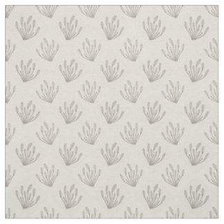 Muted Floral Seedhead Botanical Linen Beige Fabric