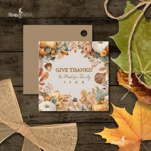 Muted Florals Thanksgiving Favour Tags