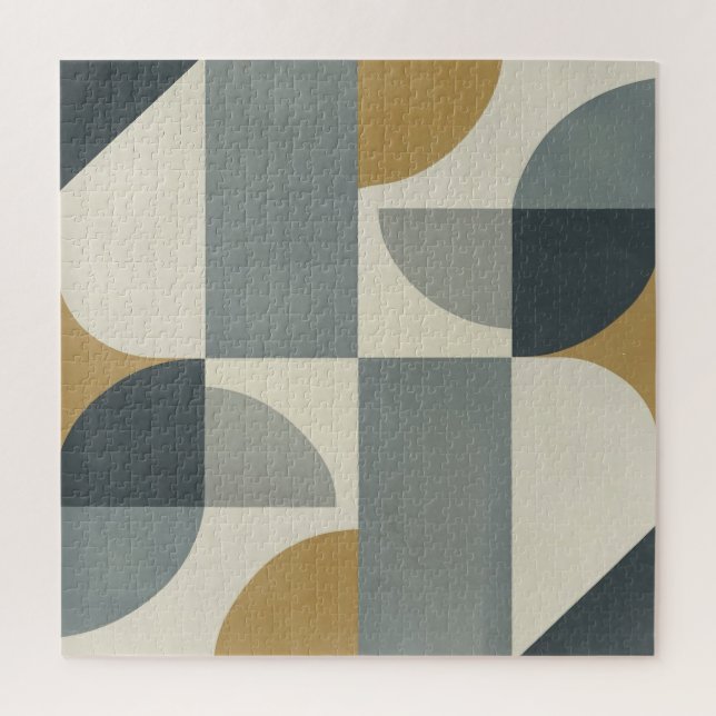 Muted Geometry in Motion | Modern Abstract Puzzle (Vertical)
