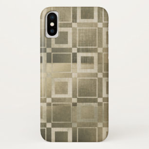 Muted Gold Squares Modern Geometric Glam iPhone X Case