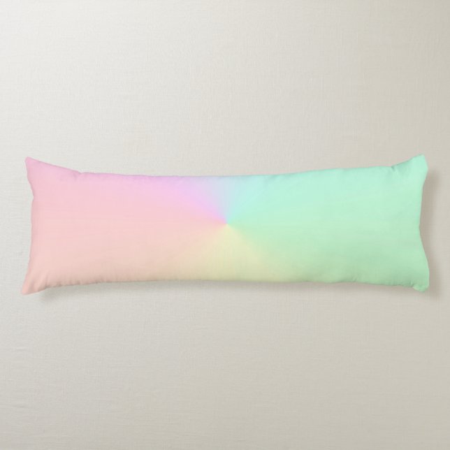 Muted Gradient Ombre Rainbow Pastel Aesthetic   Body Cushion (Front)