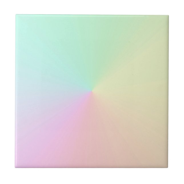 Muted Gradient Ombre Rainbow Pastel Aesthetic  Ceramic Tile (Front)