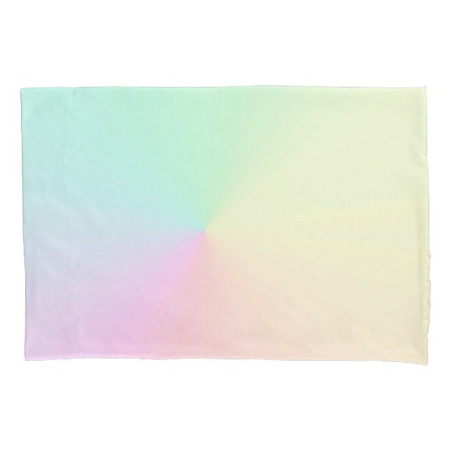 Muted Gradient Ombre Rainbow Pastel Aesthetic   Pillowcase (Front)