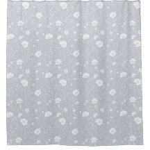 Muted Gray And White Wildflower Pattern