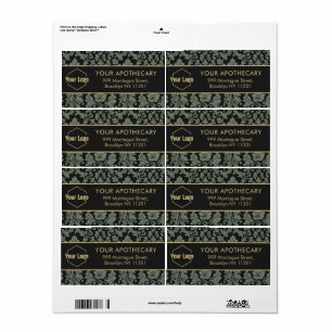 Muted Green Address Label Herbal Business