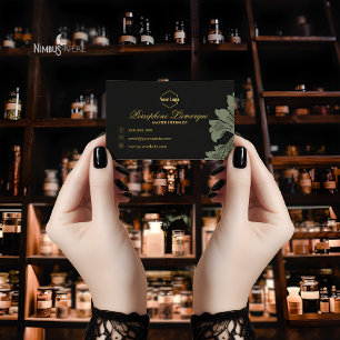 Muted Green and Dark Grey Business Card