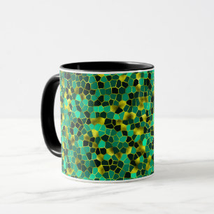 Muted Green and Gold Shatter Mug