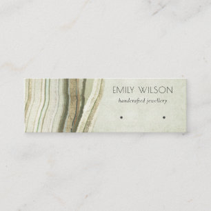 Muted Green Blue Agate Earthy Stud Earring Display Mini Business Card