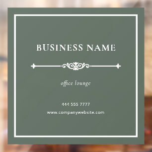 Muted Green Business Office Lounge White Frame