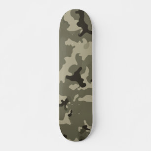 Muted Green Camouflage Pattern Skateboard