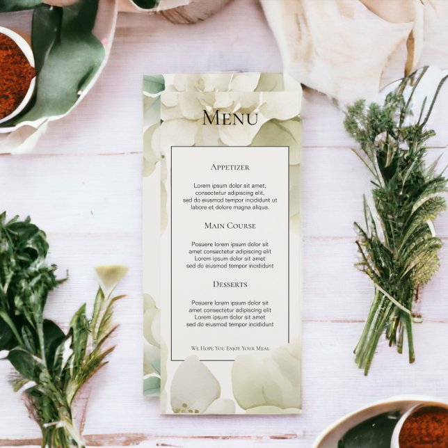 Muted Green Foliage Personalised Wedding Menu Card (Muted Green Foliage Personalized Wedding Menu Card from Ricaso)
