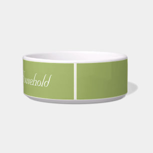 Muted-Green "Head of Household" Cat Food Dish
