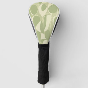Muted Green & Light Yellow Abstract Circles Golf Head Cover