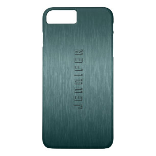 Muted Green Metallic Brushed Aluminium Look iPhone 8 Plus/7 Plus Case