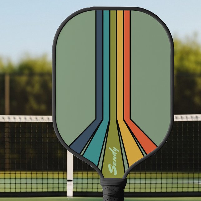 Muted Green Retro colour rocket launch  Pickleball Paddle (Creator Uploaded)