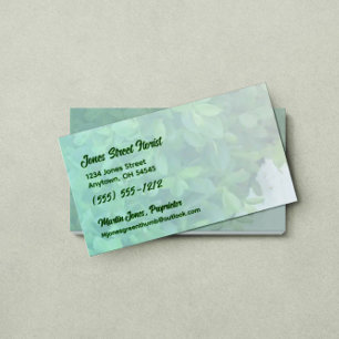 Muted Greenery with Personalised Text QR Code Business Card