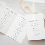 Muted Grey Simple Minimalist Folded Wedding Program<br><div class="desc">This muted grey simple minimalist folded wedding program is perfect for a rustic wedding. The simple and elegant design features classic and fancy script typography in grey and white. 

Include a quote or short message,  order of service,  wedding party and thank you message.</div>