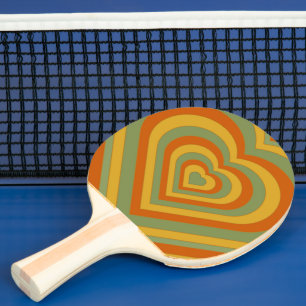 Muted Groovy Retro Seventies  Ping Pong Paddle