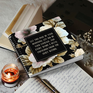 Muted Hibiscus Inspirational Gothic Floral Notebook