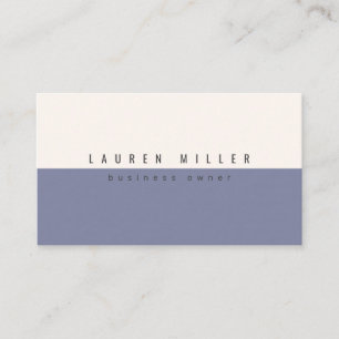Muted Indigo & Off-White Modern Professional Busin Business Card