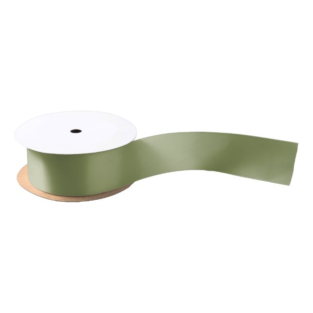 Muted Khaki Olive Green Pop Of Colour Satin Ribbon (Spool)