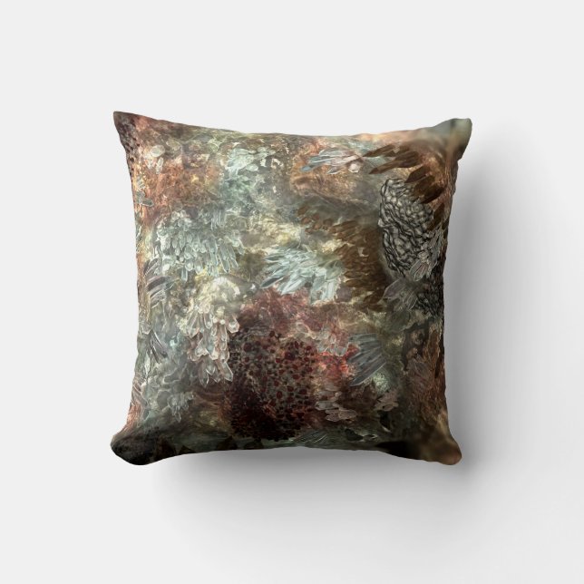 Muted Layers of Brown Crystals Cushion (Front)