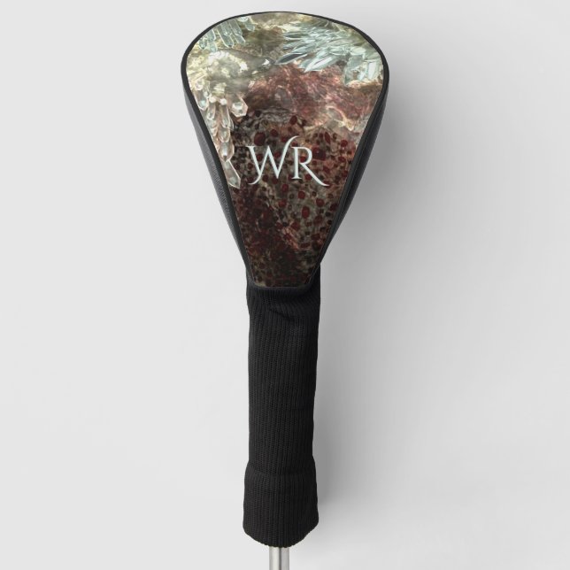 Muted Layers of Brown Crystals Initials Golf Head Cover (Front)