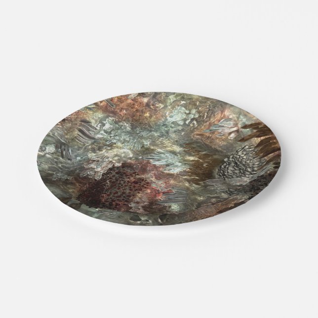 Muted Layers of Brown Crystals Paper Plate (Angled)