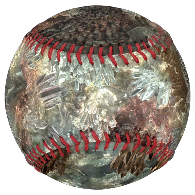 Muted Layers of Brown Crystals Softball (Front)