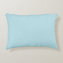 Muted Light Cyan Aqua Blue and Polka Dots