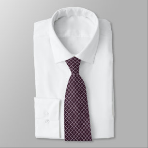 Muted Lilac Diamond Pattern On Magenta Purple Tie