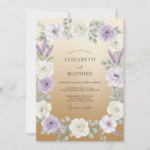 Muted Lilac Petal Wedding Invitation