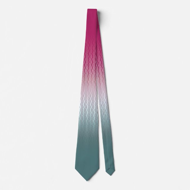 Muted Magenta Silver Teal Tie (Front)