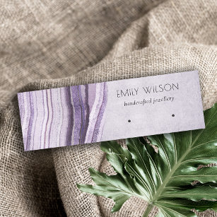 Muted Mauve Lilac Agate Earthy Earring Display Mini Business Card