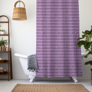 Muted Mulberry Glitter Style Horizontal Stripes Shower Curtain