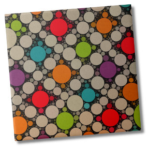 Muted Neon Modern Polka Dots Ceramic Tile