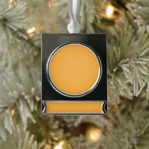 Muted Orange Background Texture for Web and Print Silver Plated Banner Ornament