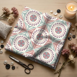 Muted Pastel Boho Mandalas & Folk Tile Patterns Fabric