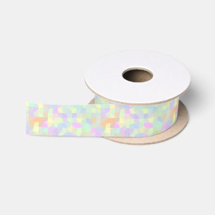 Muted Pastel Boho Mod Geometric Abstract Satin Ribbon