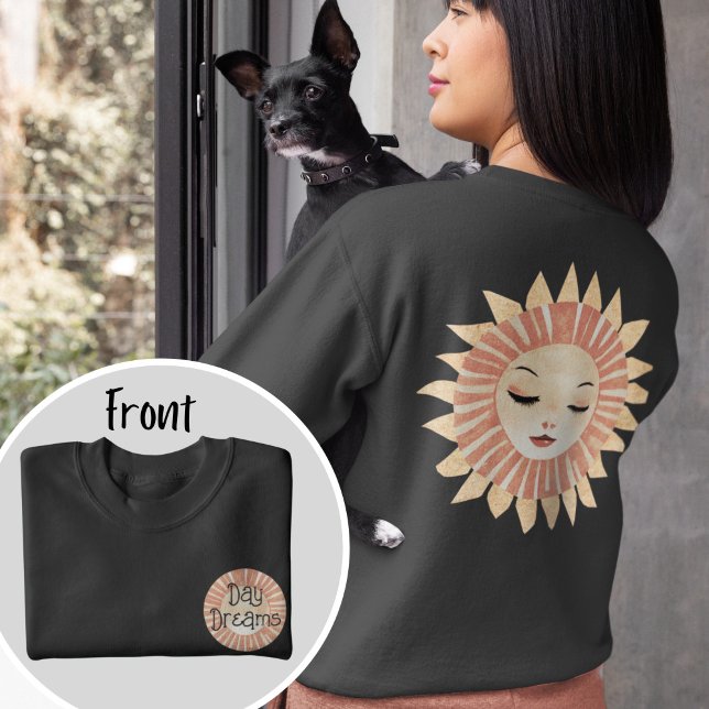 Muted Pastel Celestial Boho Sleeping Sun  Sweatshirt (Creator Uploaded)