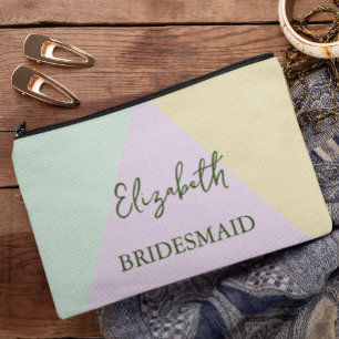 Muted Pastel Geometric Wedding Accessory Pouch