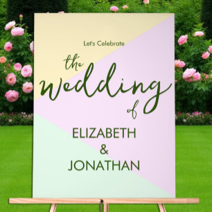 Muted Pastel Geometric Wedding Acrylic Sign