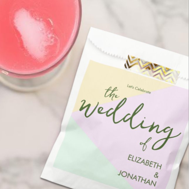 Muted Pastel Geometric Wedding Favour Bag (Creator Uploaded)