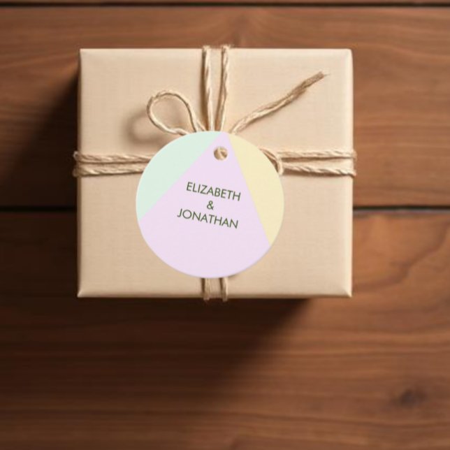 Muted Pastel Geometric Wedding Favour Tags (Creator Uploaded)