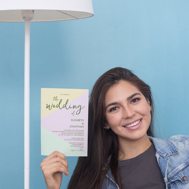 Muted Pastel Geometric Wedding Invitation (Creator Uploaded)